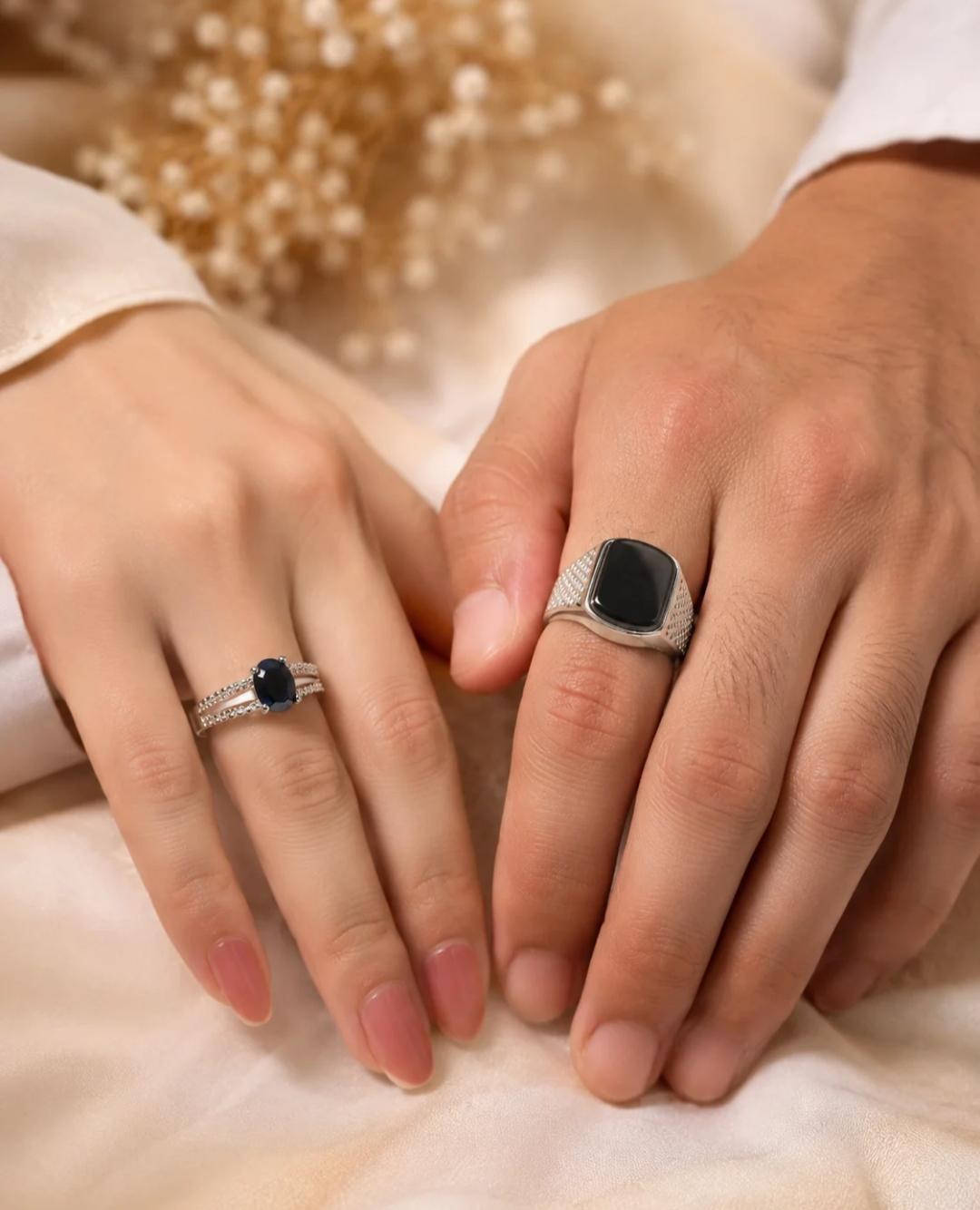 Romantic Matching Couple Rings – high-quality Italian