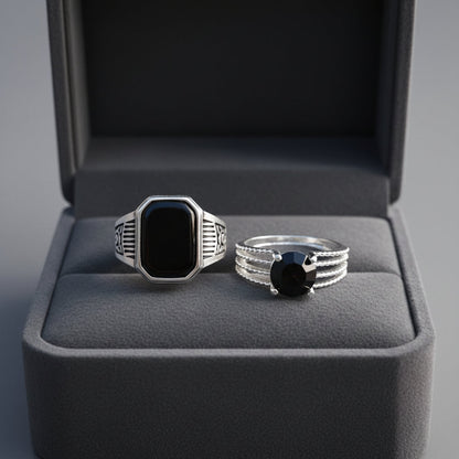 Romantic Matching Couple Rings – Perfect Promise Set